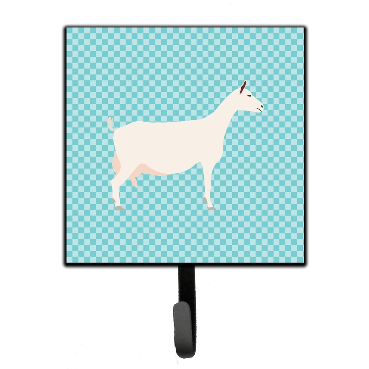 Saanen Goat Blue Check Leash or Key Holder