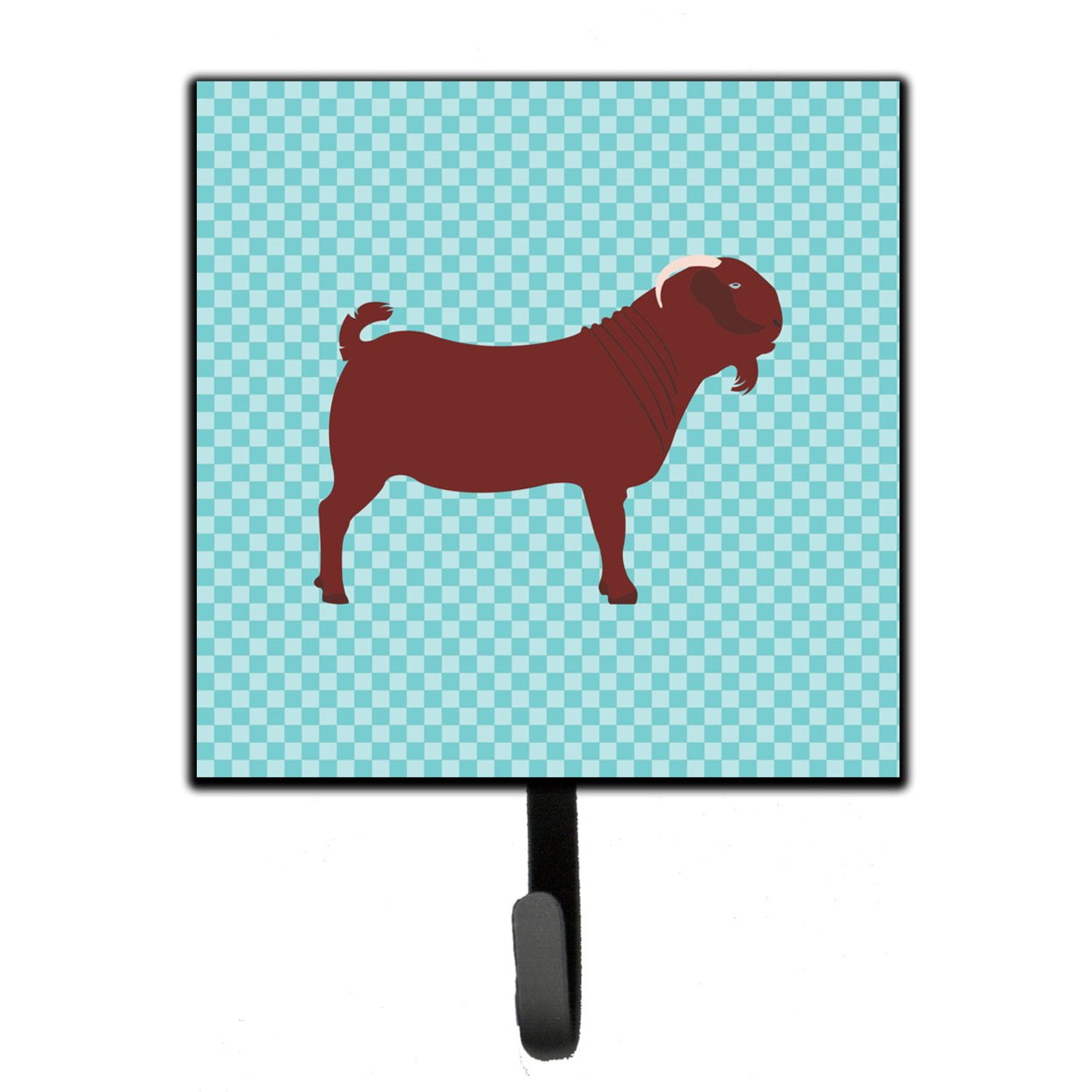 Kalahari Red Goat Blue Check Leash or Key Holder