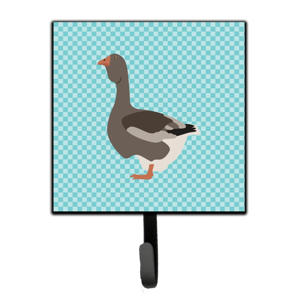 Toulouse Goose Blue Check Leash or Key Holder