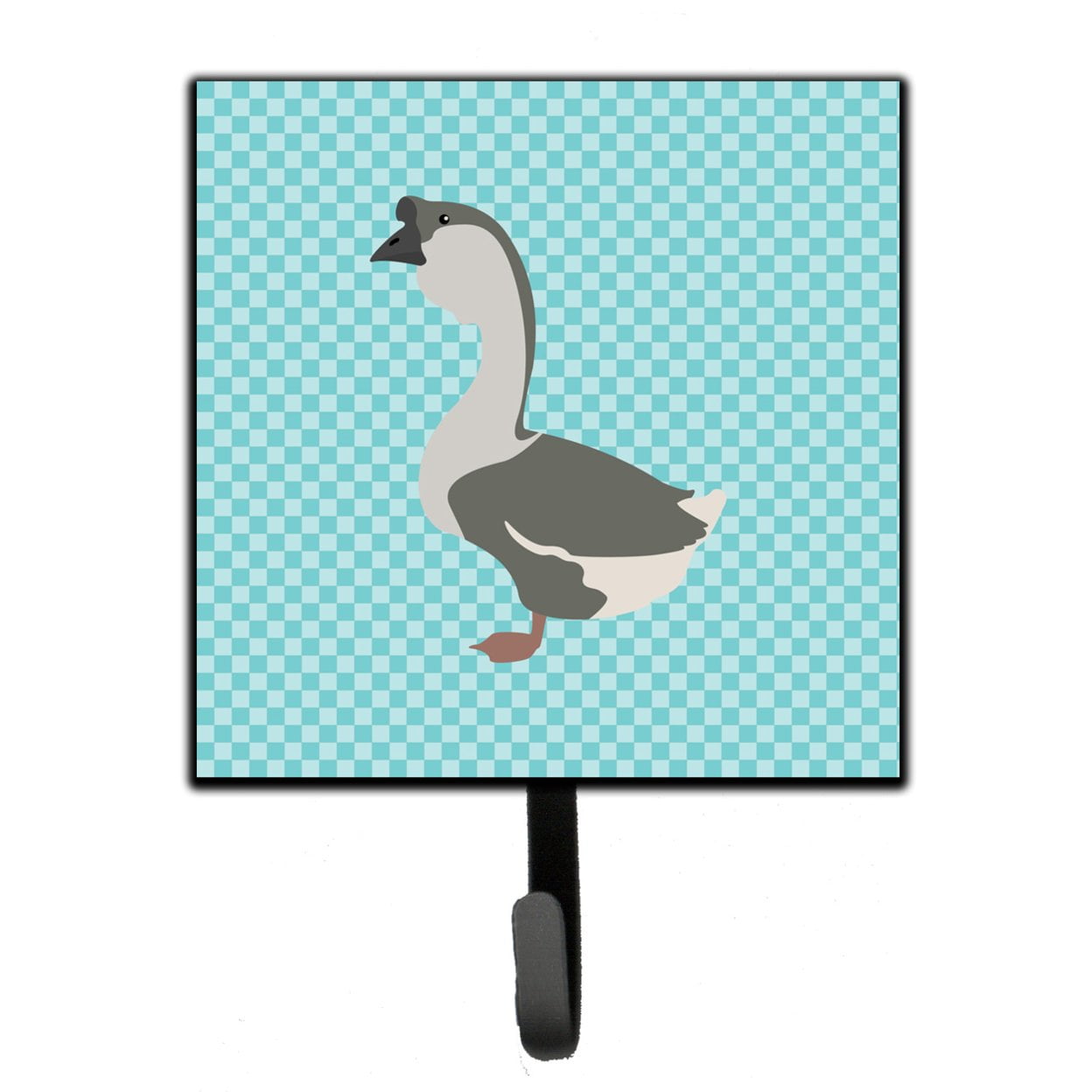 African Goose Blue Check Leash or Key Holder