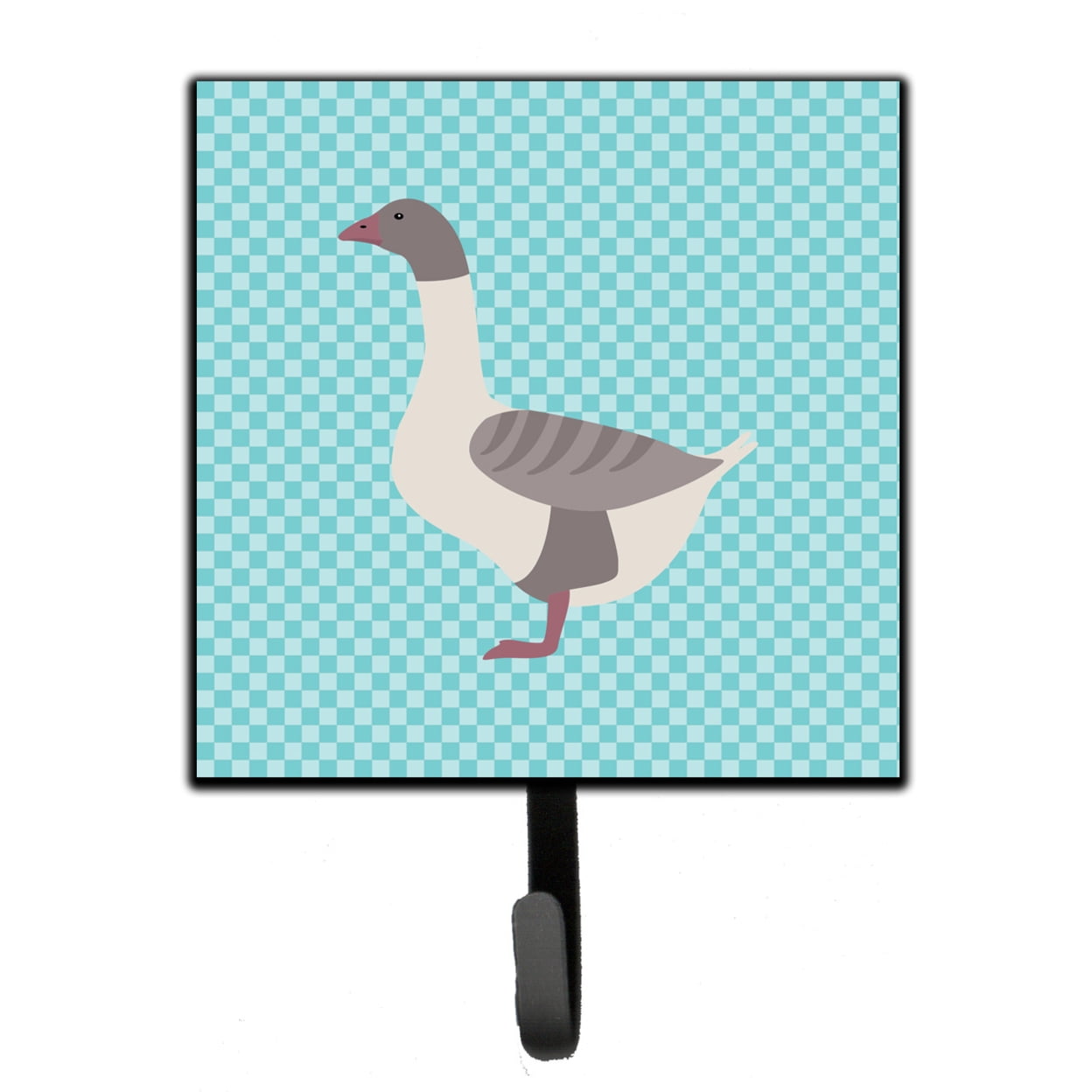Buff Grey Back Goose Blue Check Leash or Key Holder