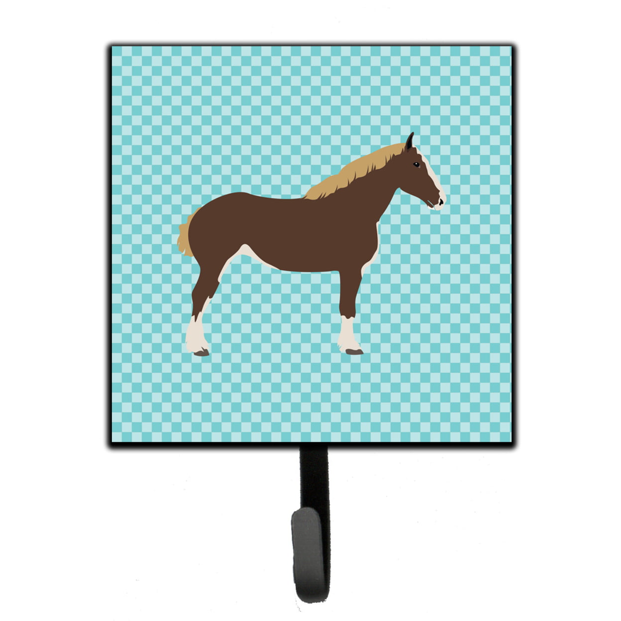 Percheron Horse Blue Check Leash or Key Holder