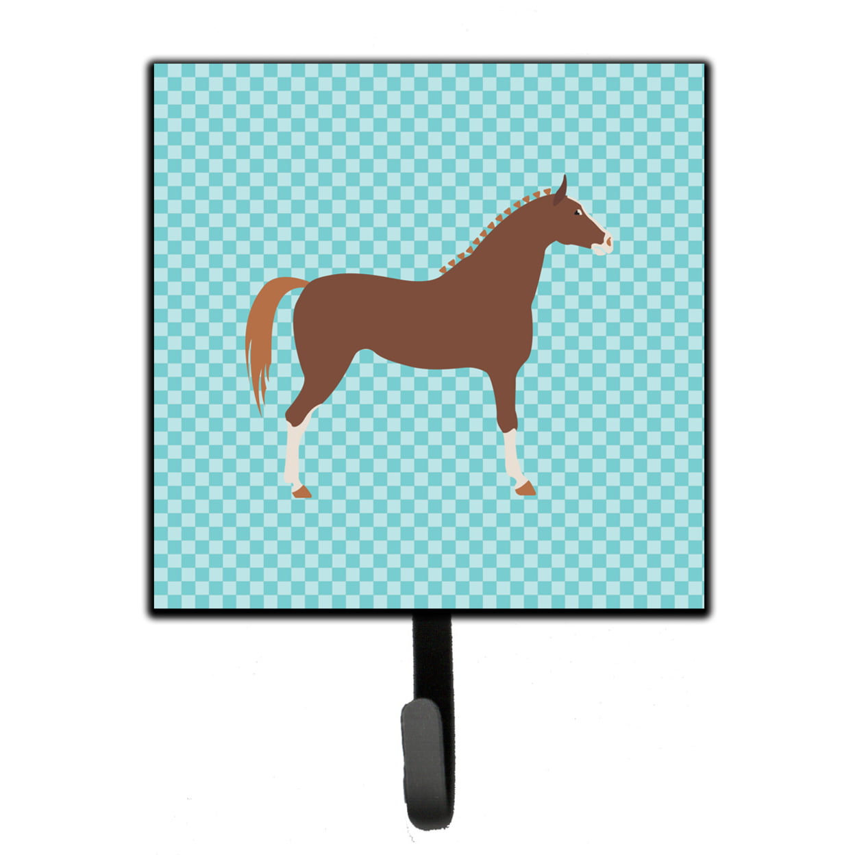 BB8083SH4 Hannoverian Horse Blue Check Leash or Key Holder