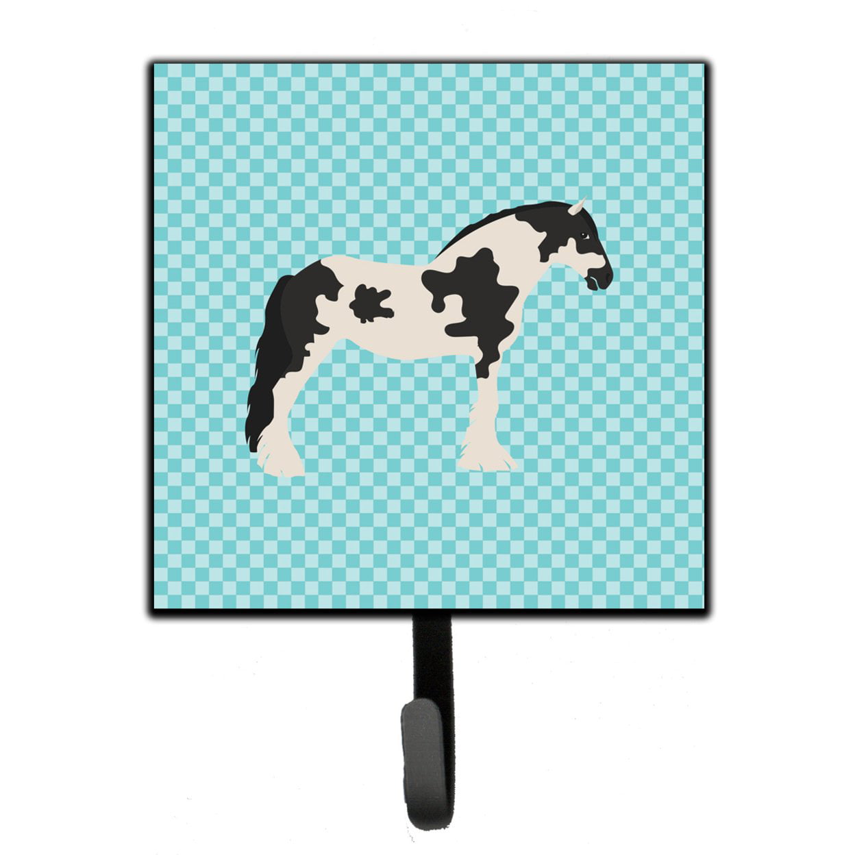 Cyldesdale Horse Blue Check Leash or Key Holder