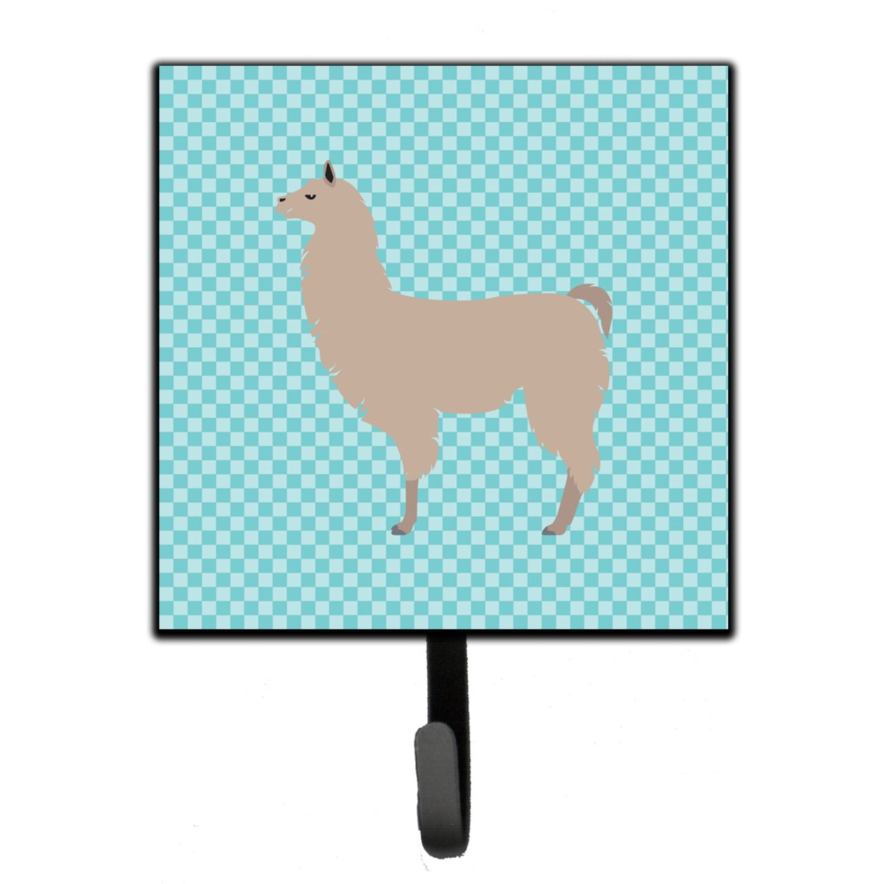 BB8090SH4 Llama Blue Check Leash or Key Holder