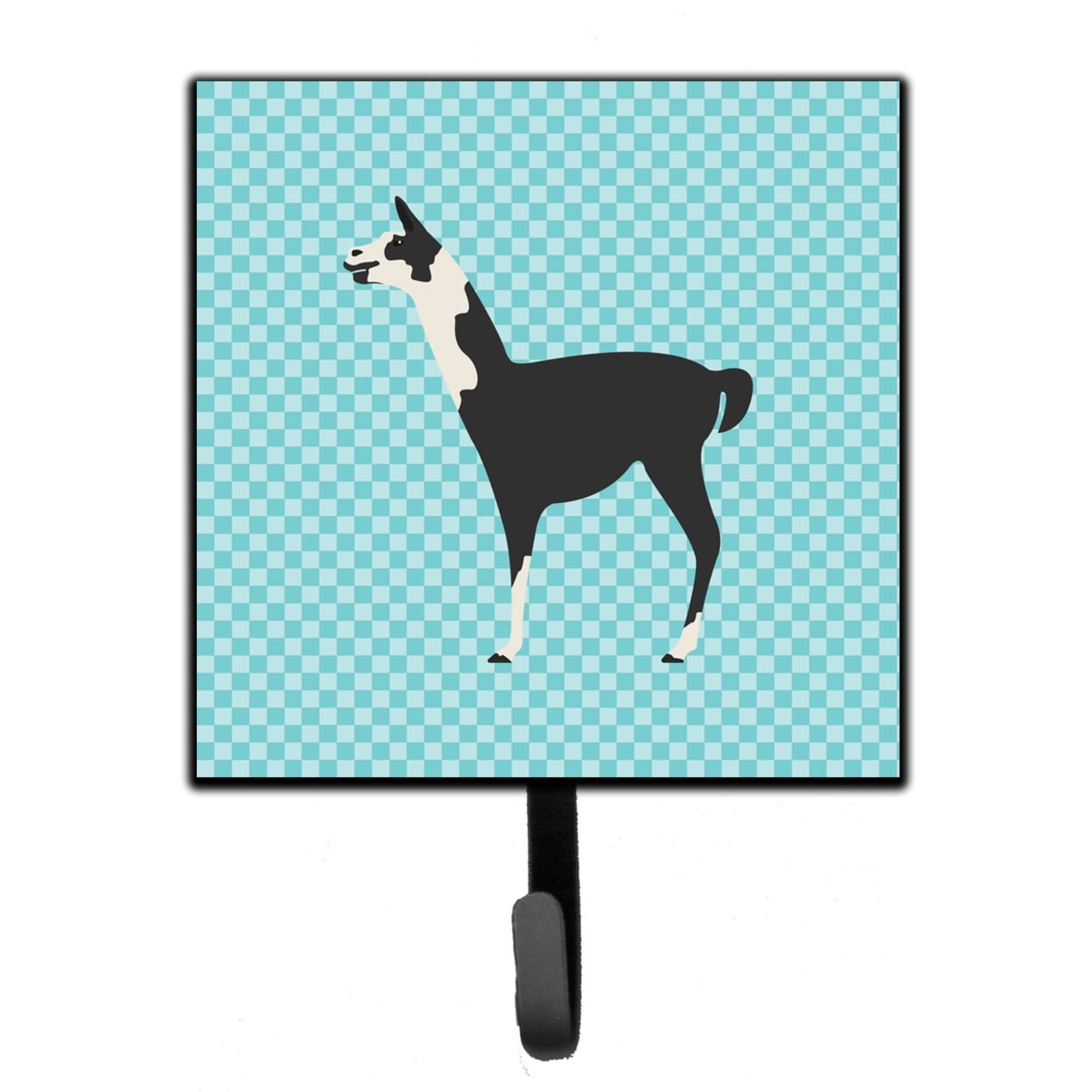 Llama Q Ara Blue Check Leash or Key Holder