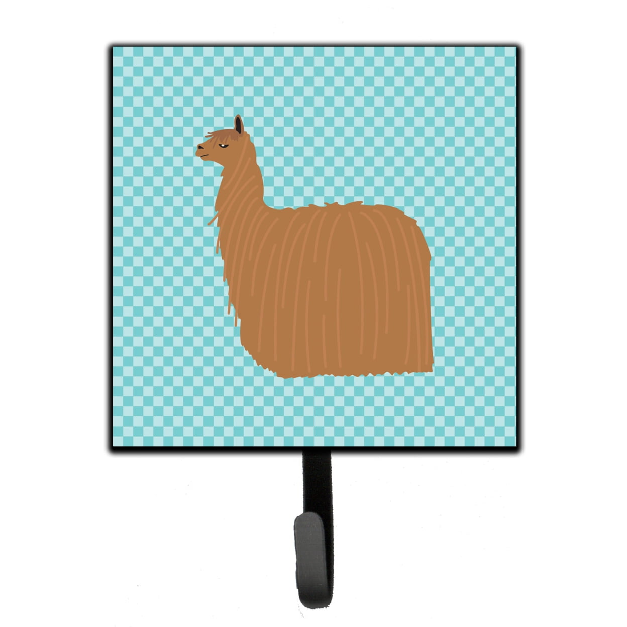 Alpaca Suri Blue Check Leash or Key Holder