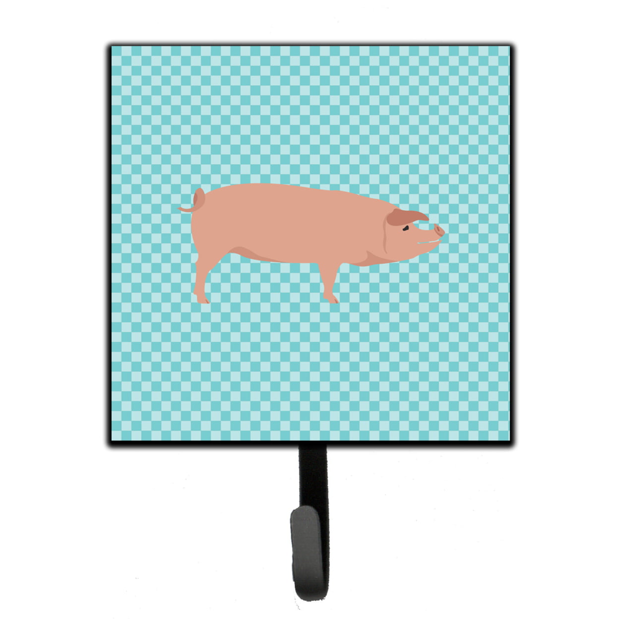 American Landrace Pig Blue Check Leash or Key Holder