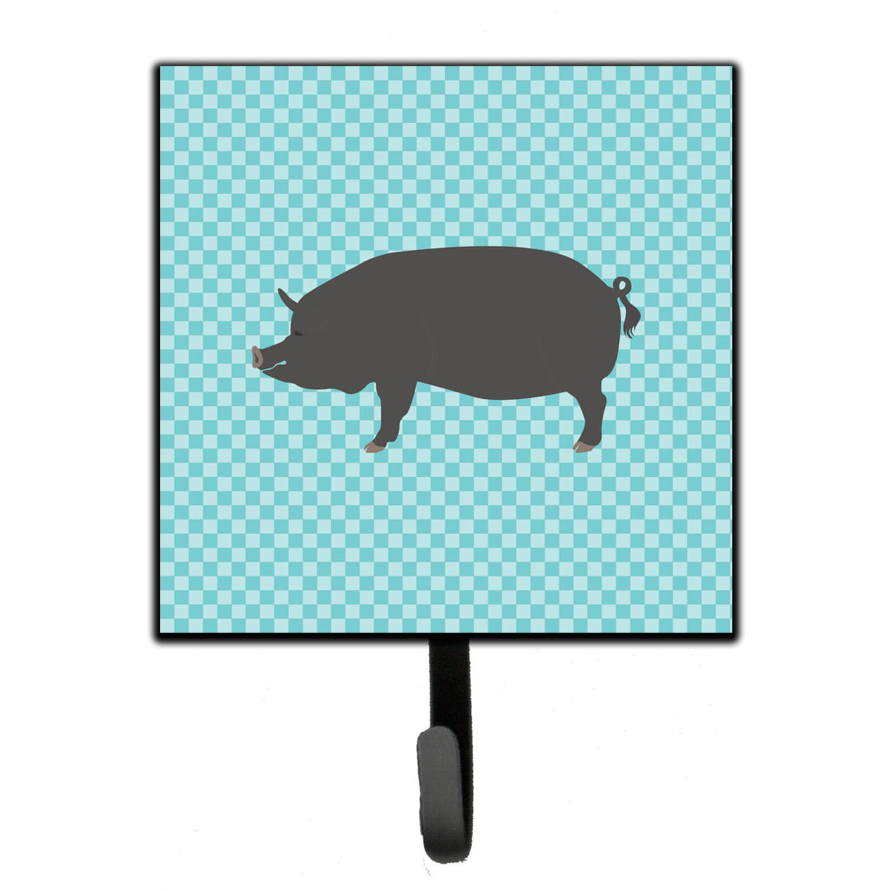 Berkshire Pig Blue Check Leash or Key Holder