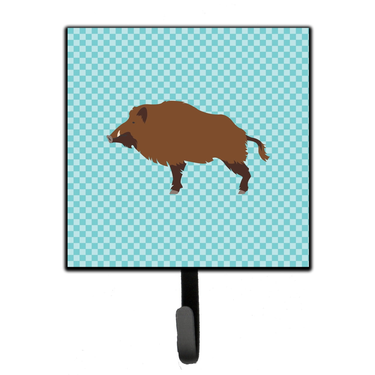 Wild Boar Pig Blue Check Leash or Key Holder