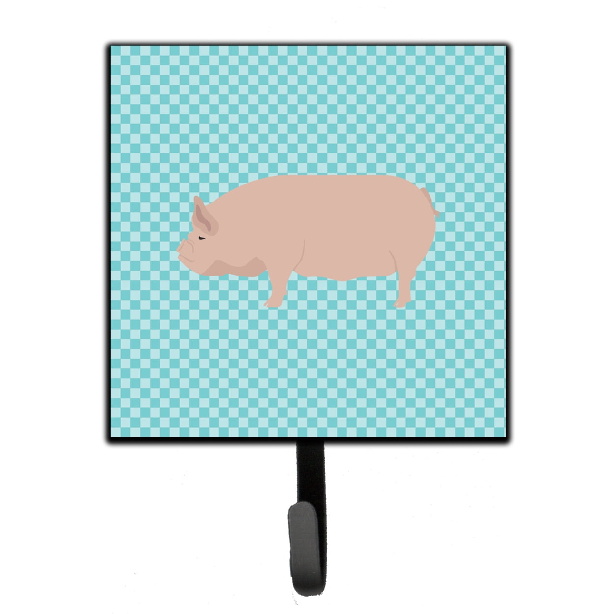 Welsh Pig Blue Check Leash or Key Holder