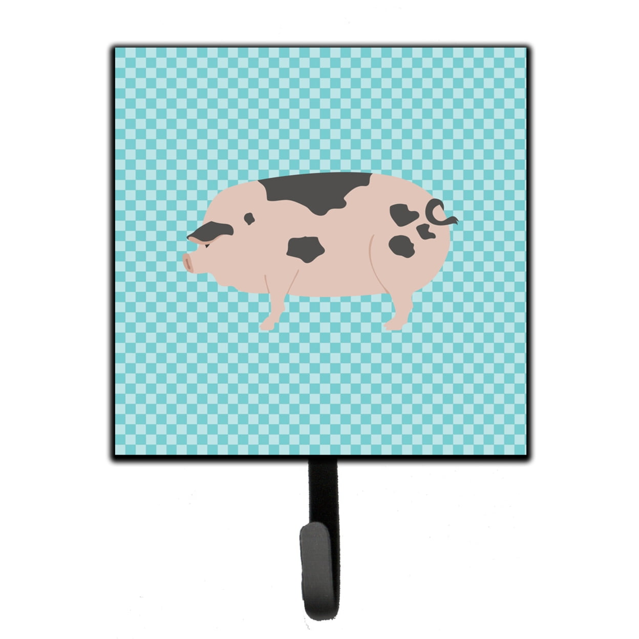 Gloucester Old Spot Pig Blue Check Leash or Key Holder