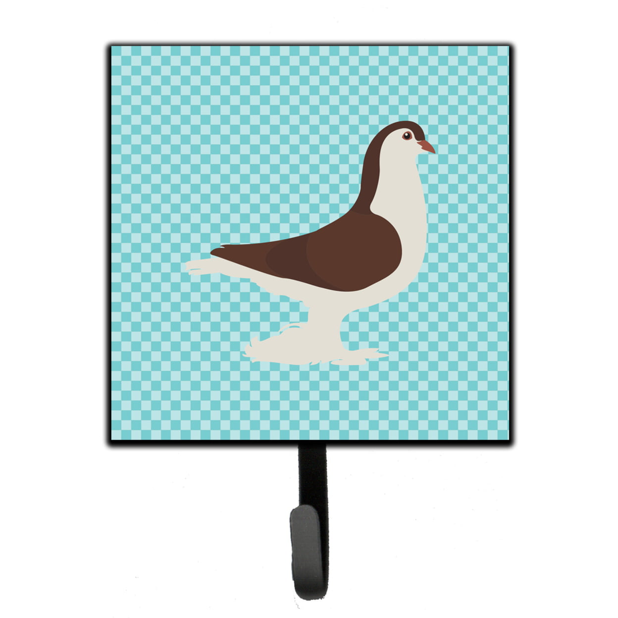 Large Pigeon Blue Check Leash or Key Holder