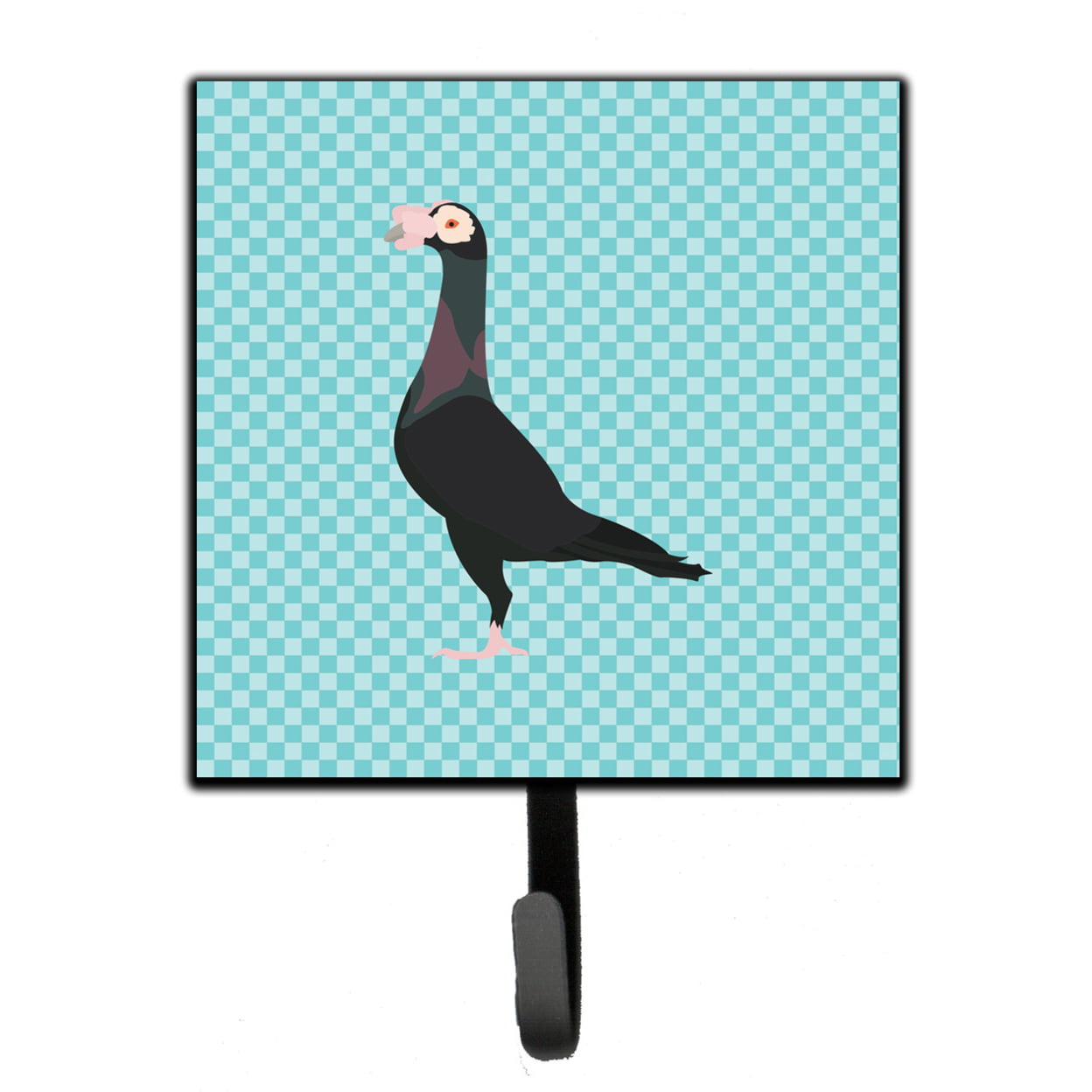 English Carrier Pigeon Blue Check Leash or Key Holder