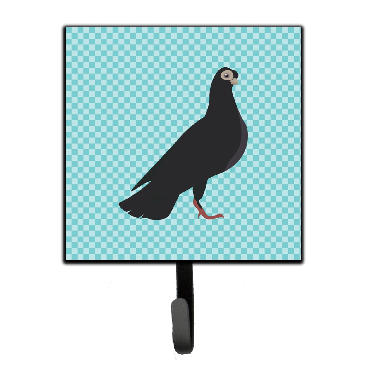 Budapest Highflyer Pigeon Blue Check Leash or Key Holder
