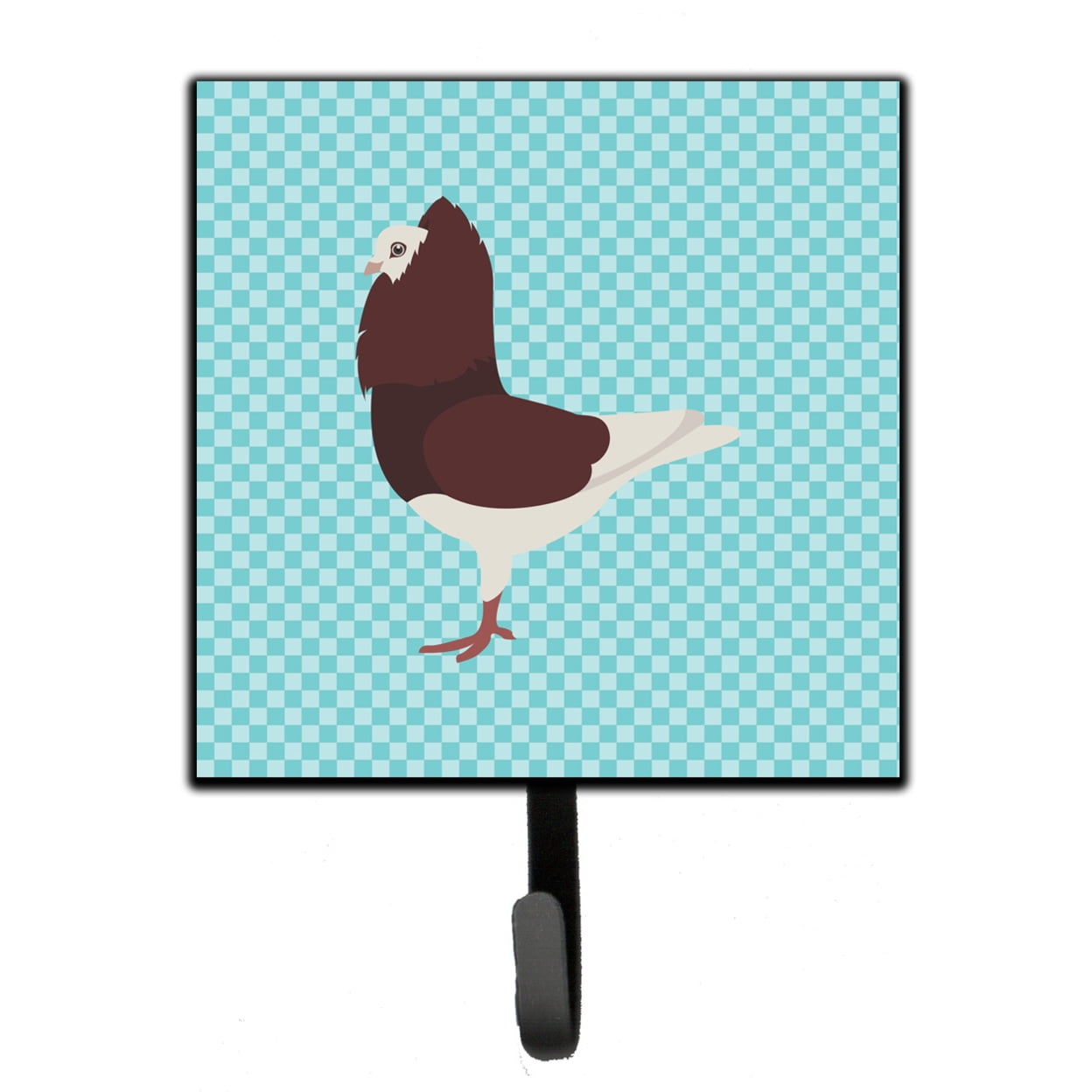 Capuchin Red Pigeon Blue Check Leash or Key Holder