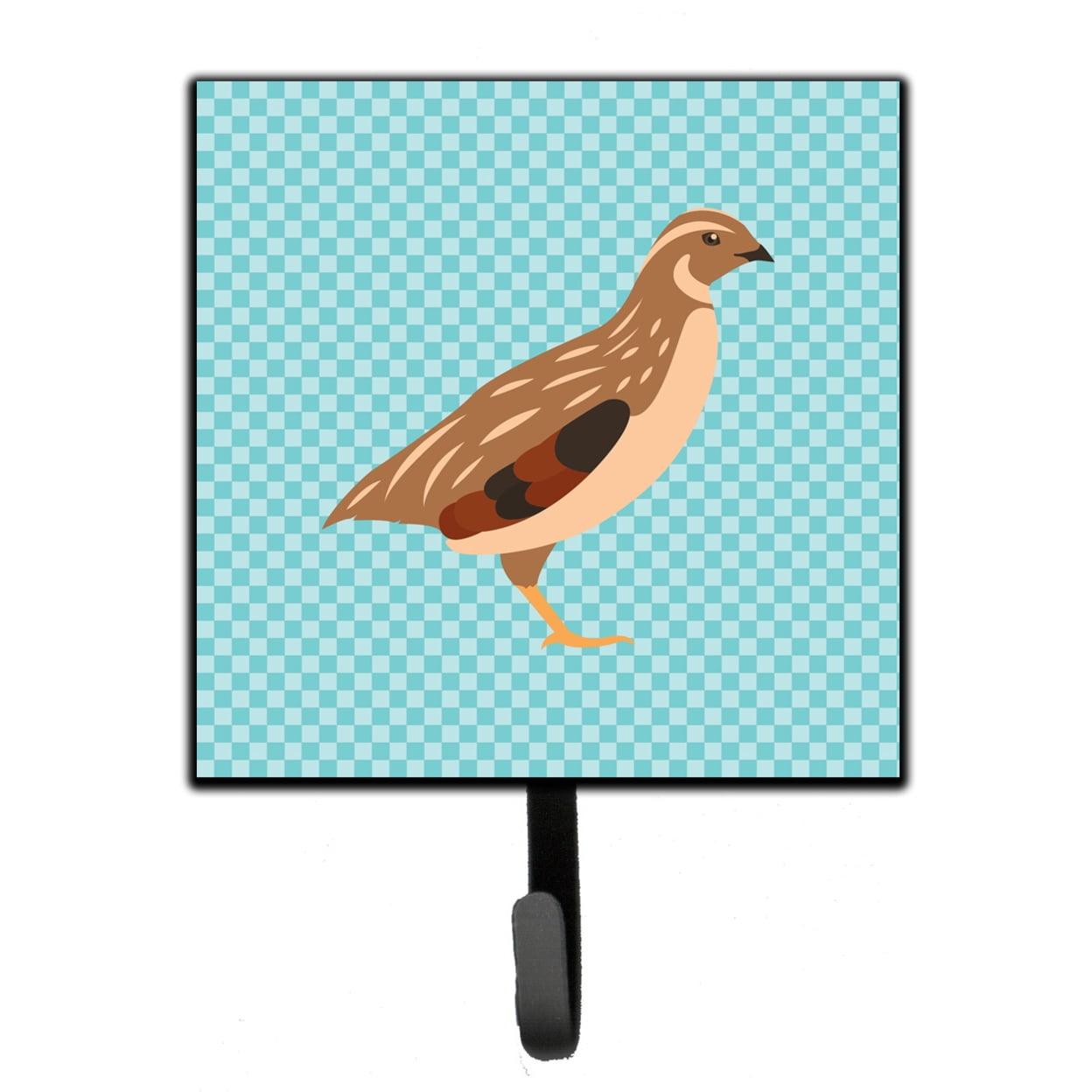 Golden Phoenix Quail Blue Check Leash or Key Holder