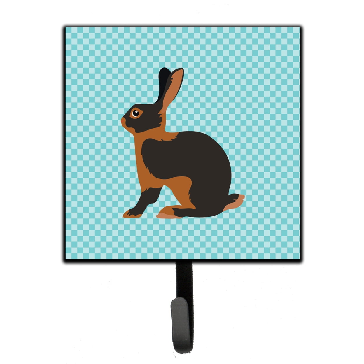 Tan Rabbit Blue Check Leash or Key Holder