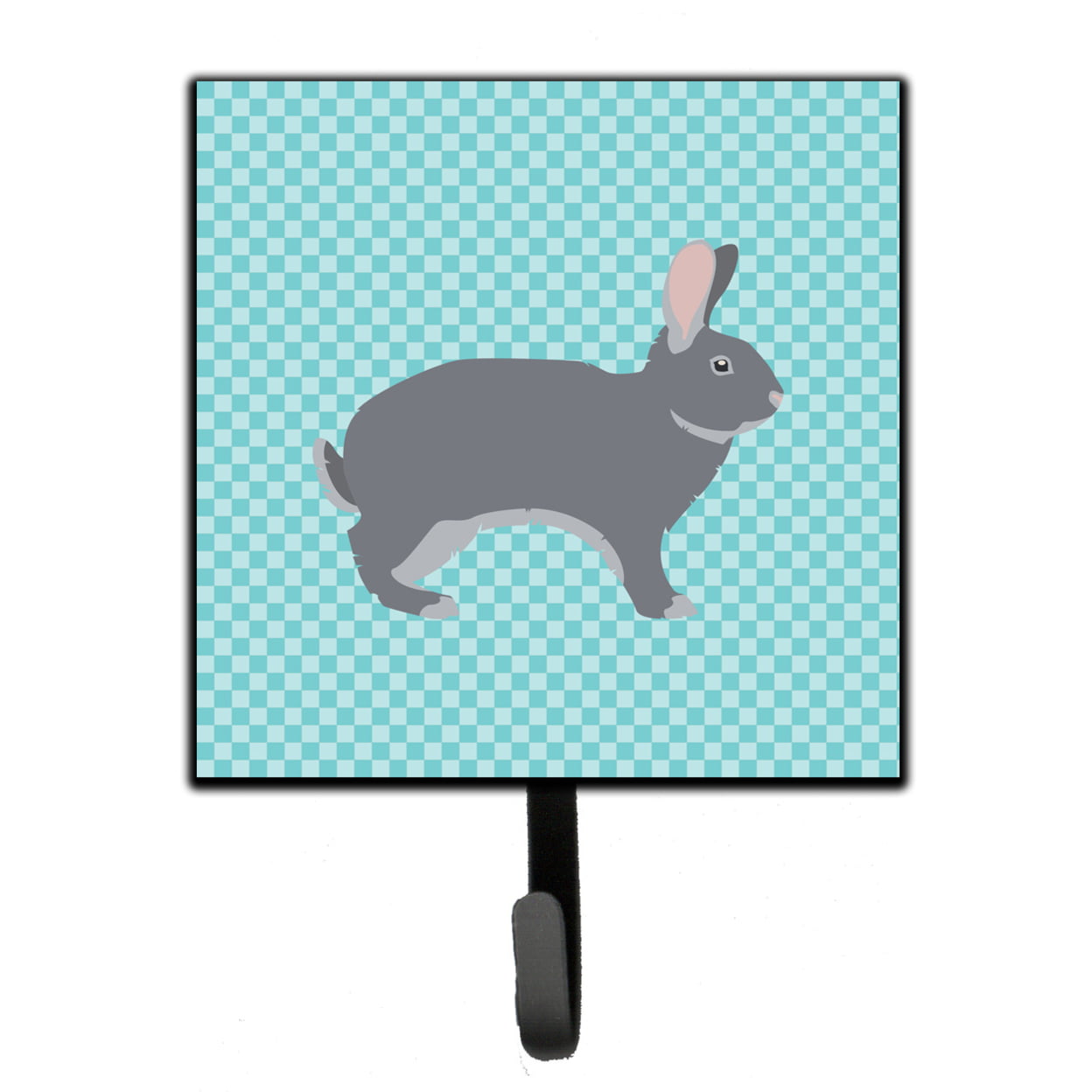 Giant Chinchilla Rabbit Blue Check Leash or Key Holder