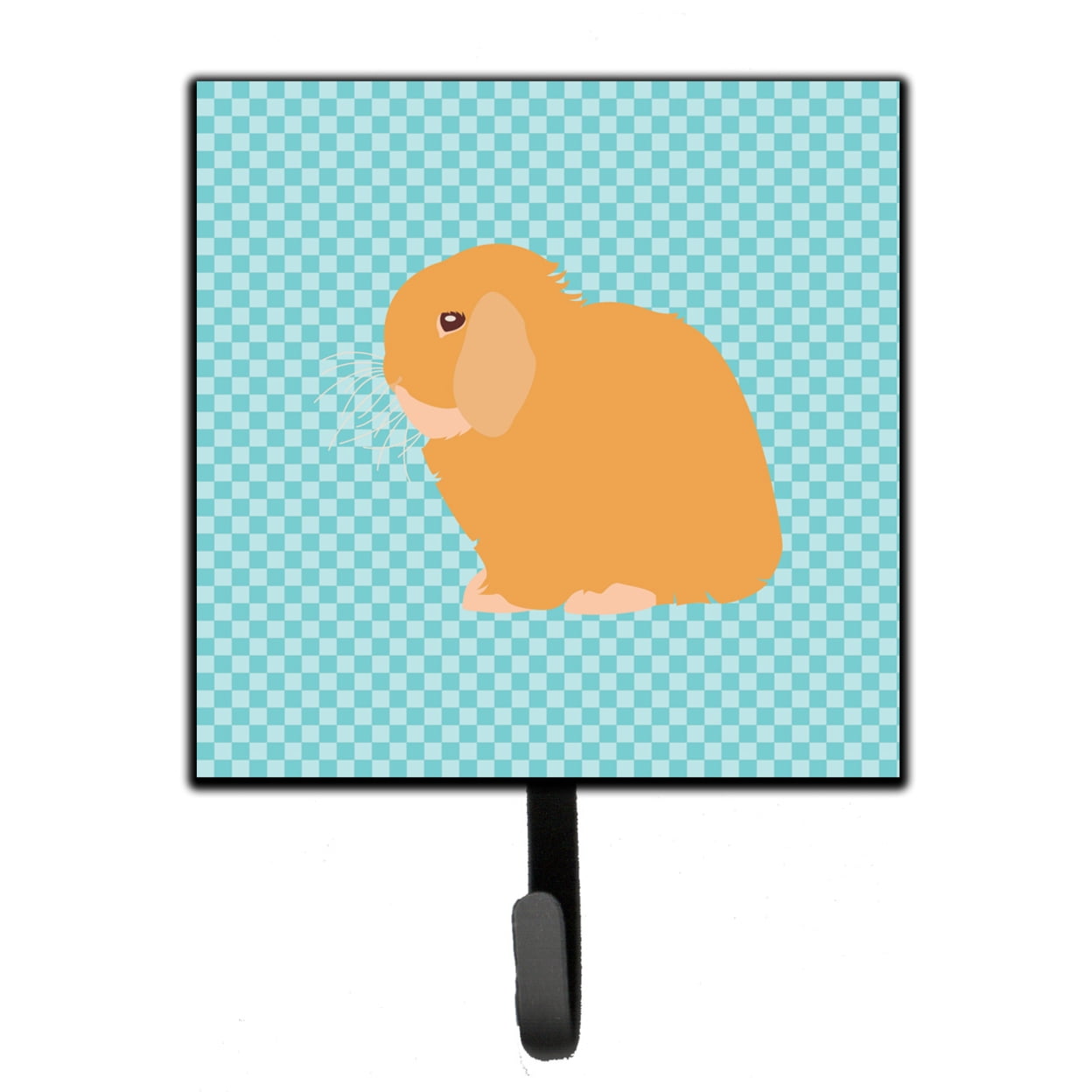Holland Lop Rabbit Blue Check Leash or Key Holder