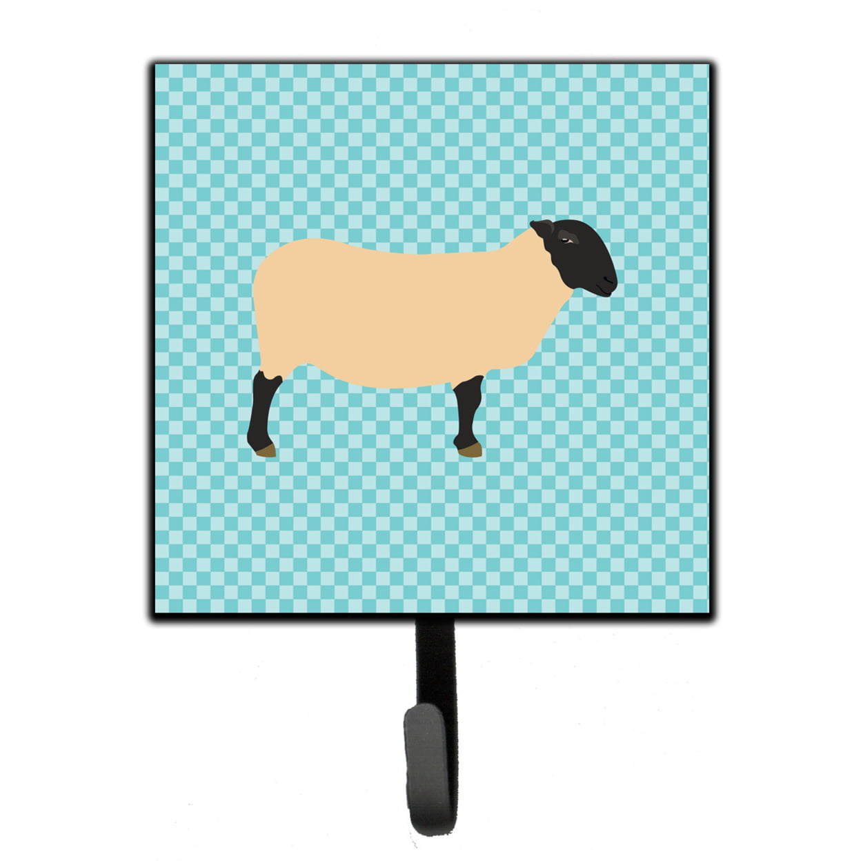 Suffolk Sheep Blue Check Leash or Key Holder