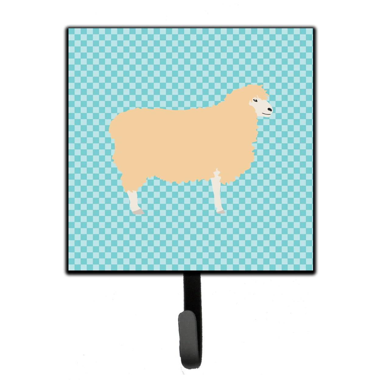 English Leicester Longwool Sheep Blue Check Leash or Key Holder