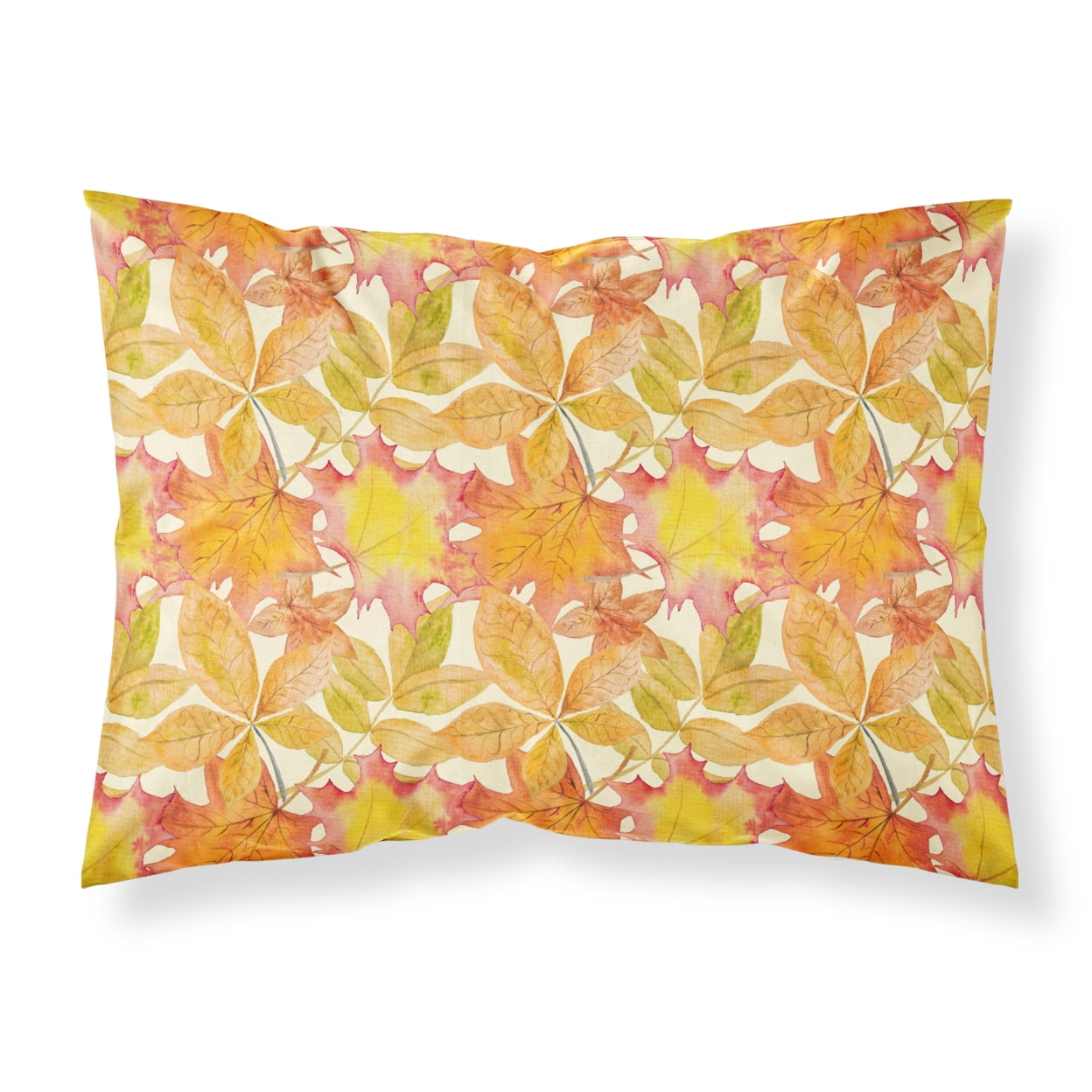 Fall Leaves Watercolor Fabric Standard Pillowcase