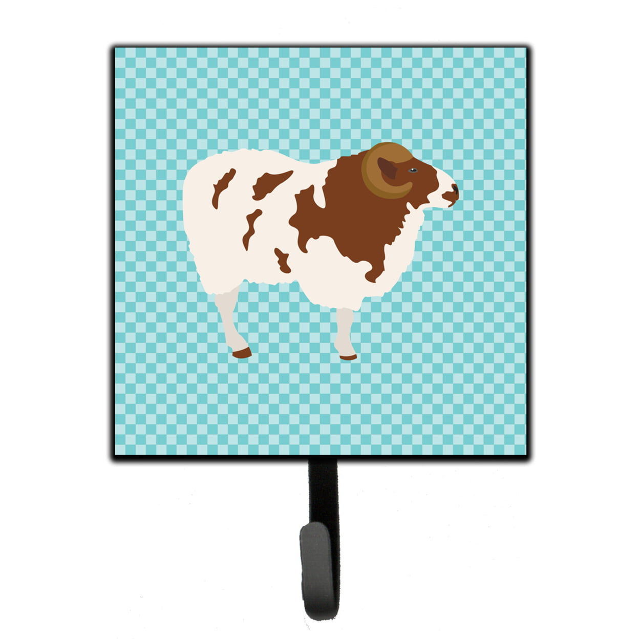 Jacob Sheep Blue Check Leash or Key Holder