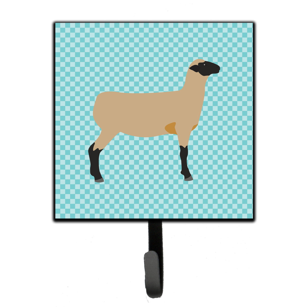 Hampshire Down Sheep Blue Check Leash or Key Holder