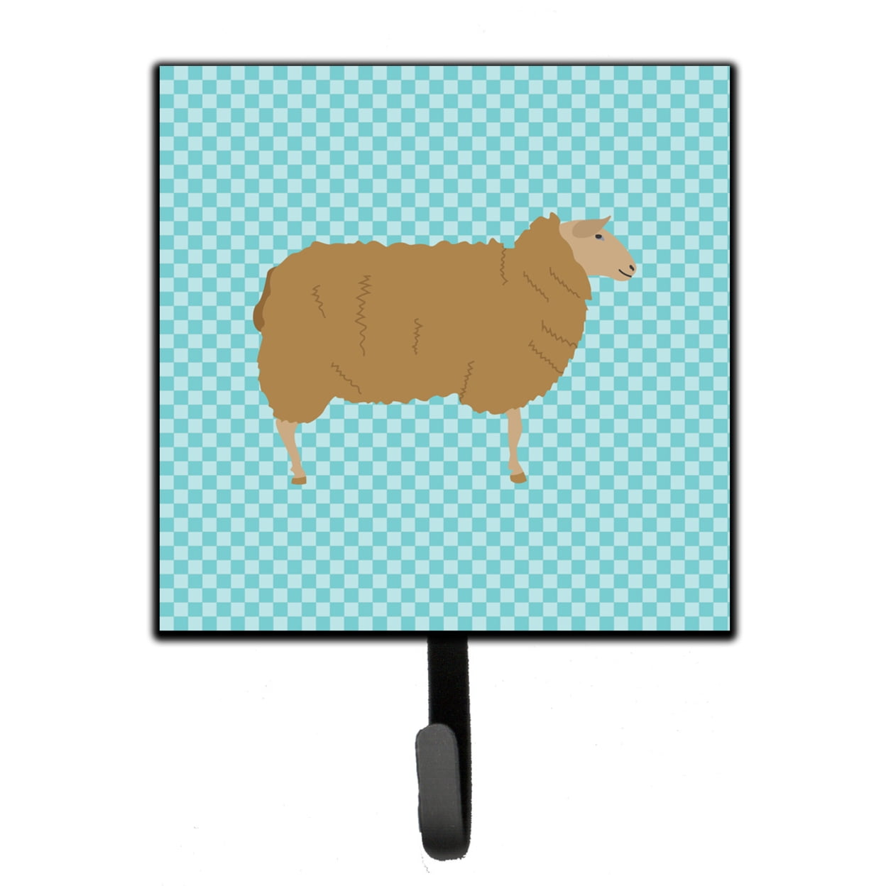East Friesian Sheep Blue Check Leash or Key Holder