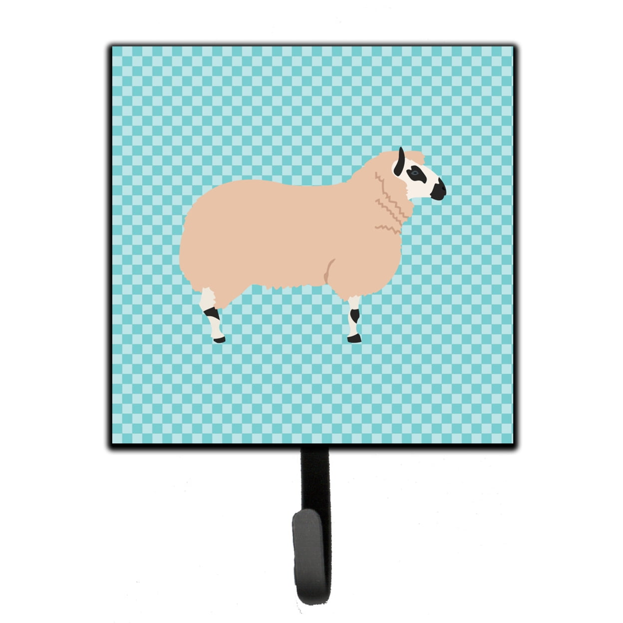 Kerry Hill Sheep Blue Check Leash or Key Holder