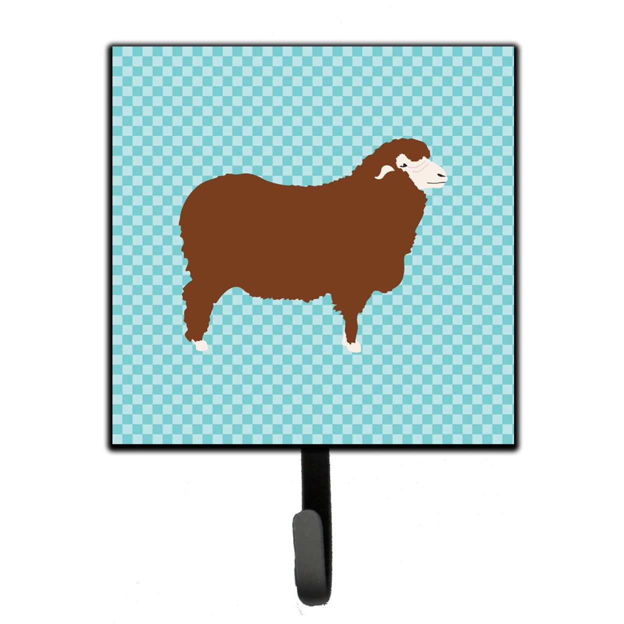 Merino Sheep Blue Check Leash or Key Holder