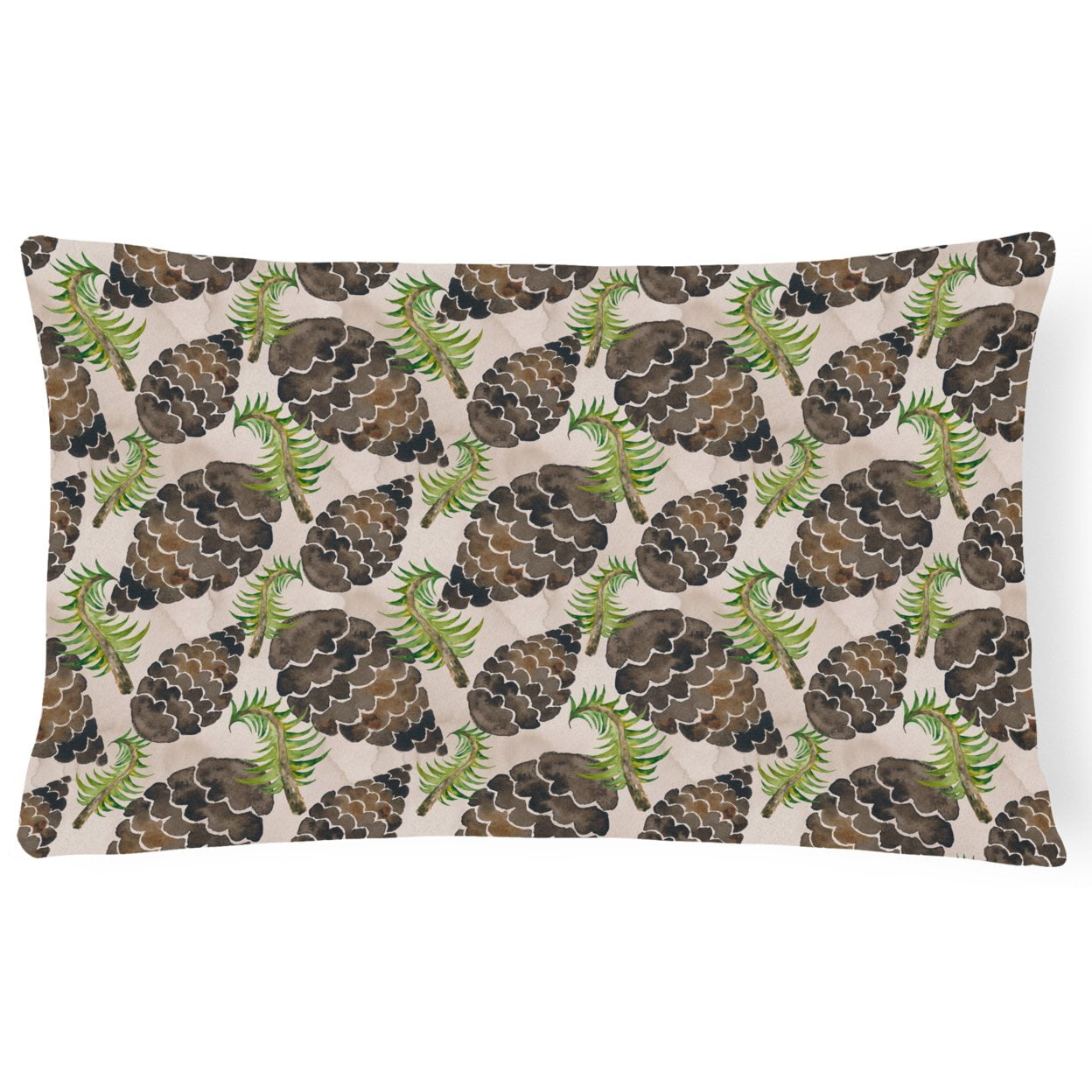 Watercolor Pine Cones Canvas Fabric Decorative Pillow - 12 x 16 in.