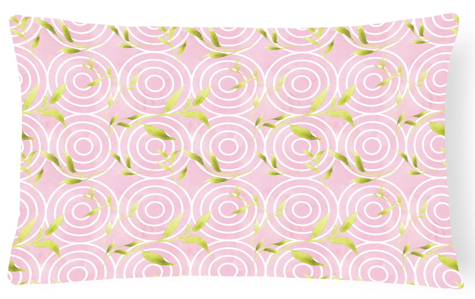 Gemoetric Circles on Pink Watercolor Canvas Fabric Decorative Pillow