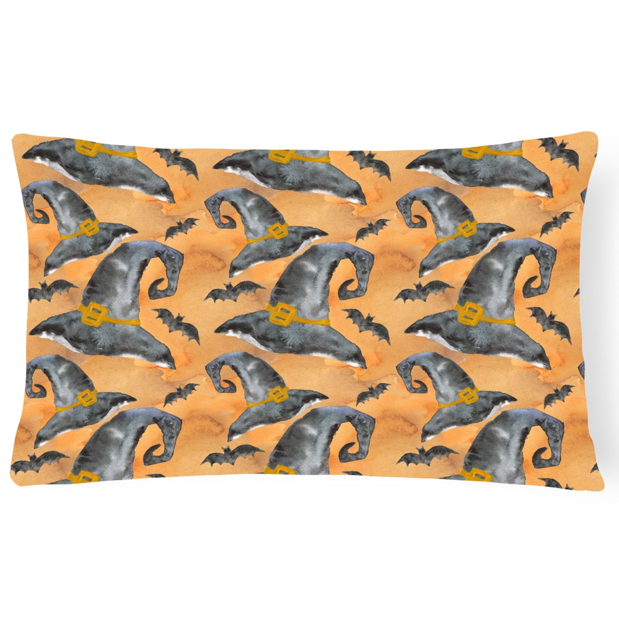 BB7523PW1216 Watecolor Halloween Witches Hat Canvas Fabric Decorative Pillow, 12 x 16 in.