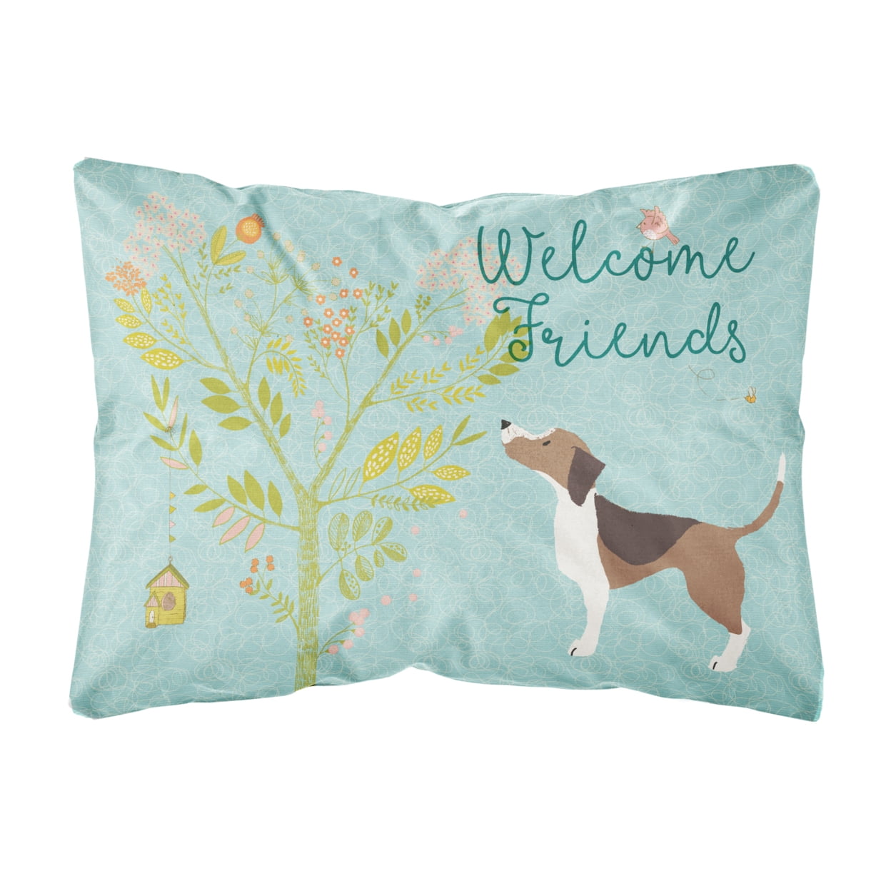 Picture of Carolines Treasures BB7601PW1216 Welcome Friends Beagle Canvas Fabric Decorative Pillow, 12 x 16 in.