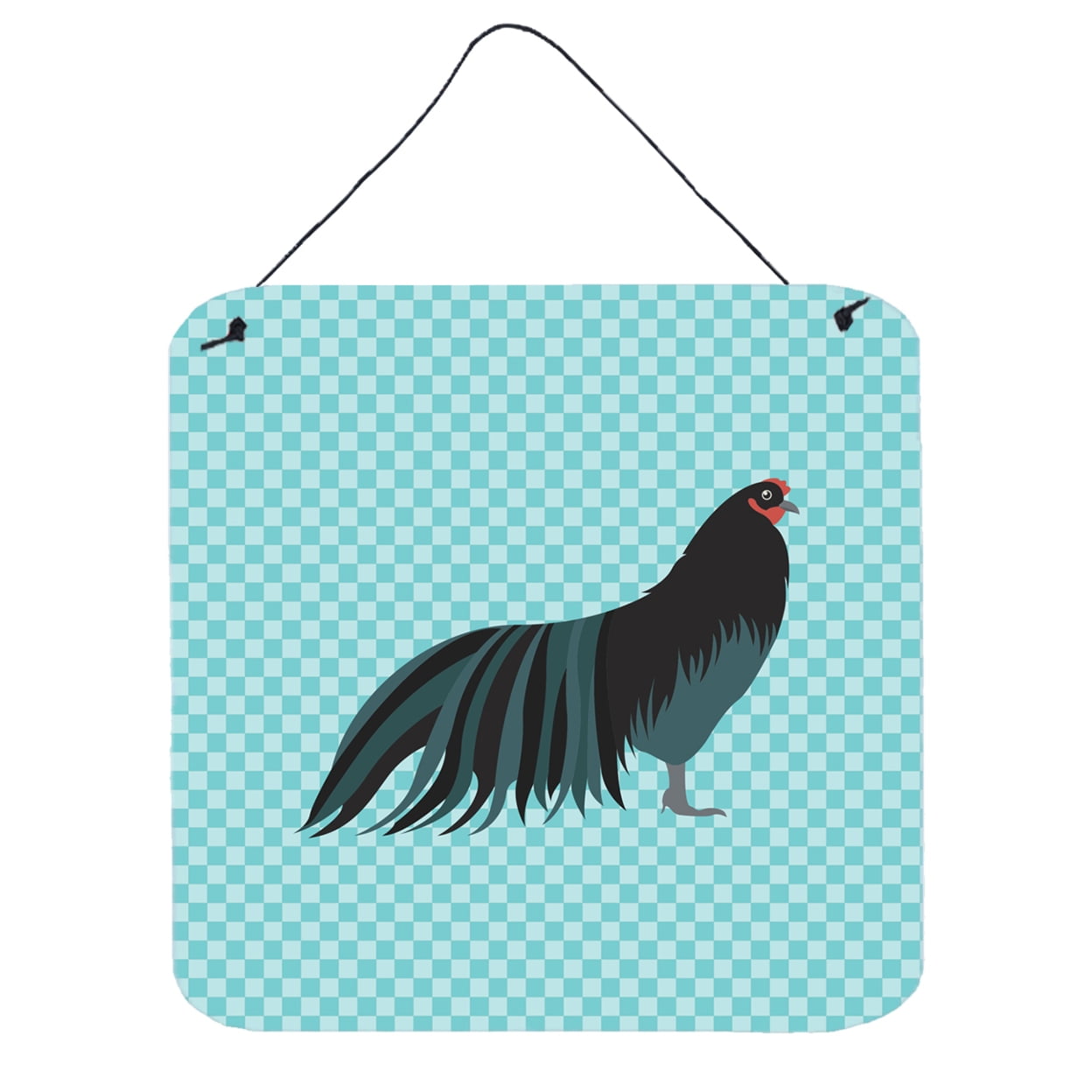 Picture of Carolines Treasures BB8007DS66 Sumatra Chicken Blue Check Wall or Door Hanging Prints, 6 x 6 in.