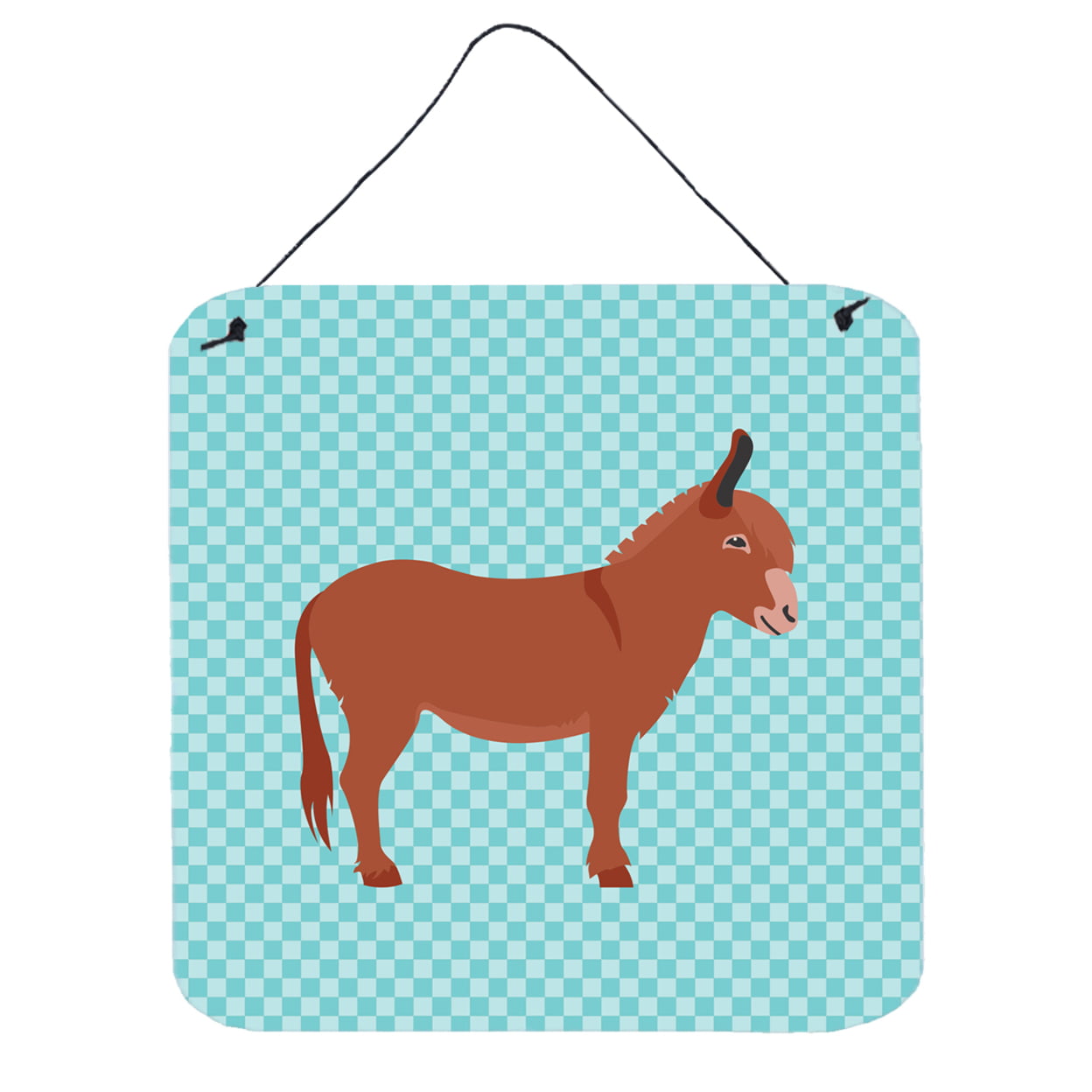 Picture of Carolines Treasures BB8022DS66 Irish Donkey Blue Check Wall or Door Hanging Prints, 6 x 6 in.