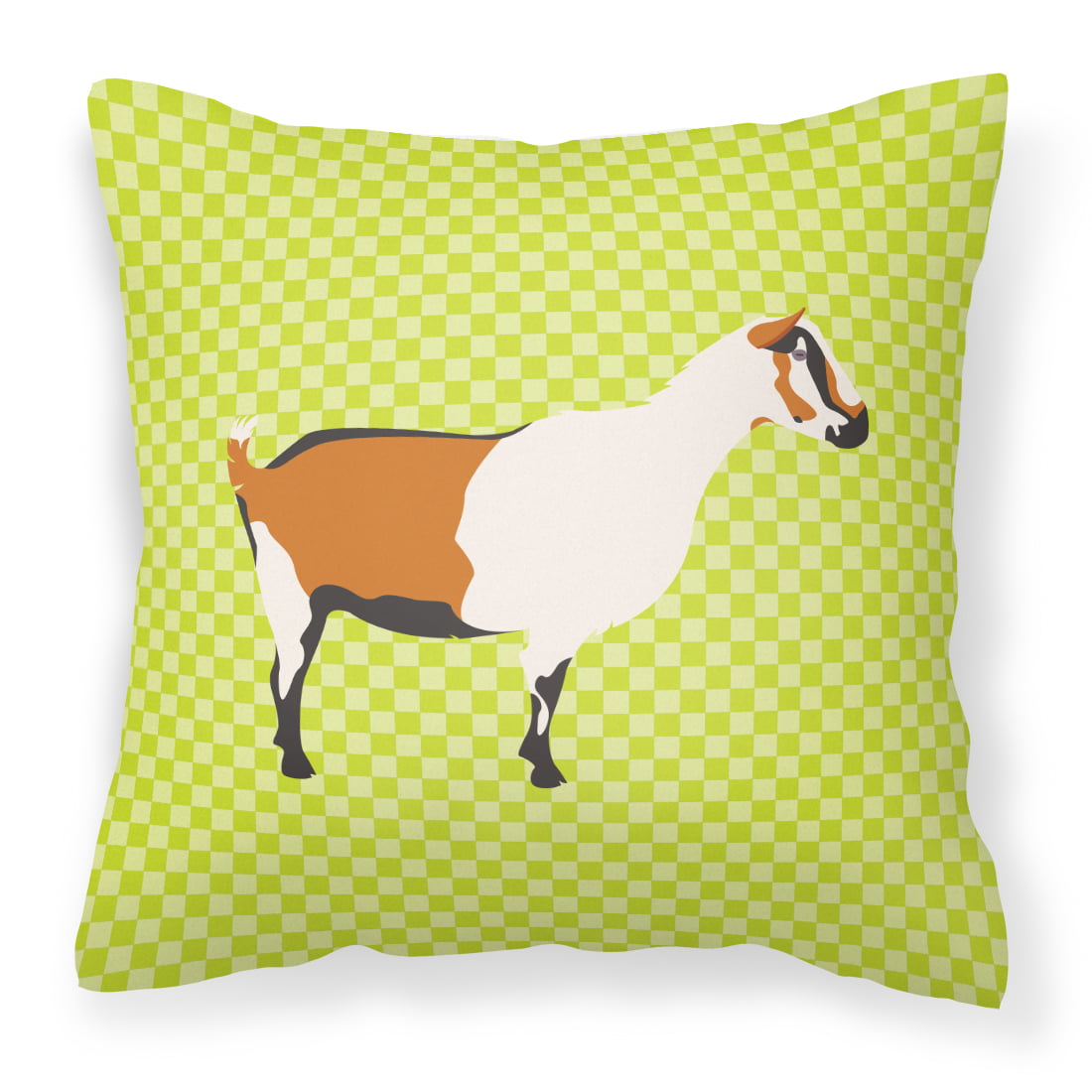 Alpine Goat Green Fabric Decorative Pillow - 14 x 14 in.