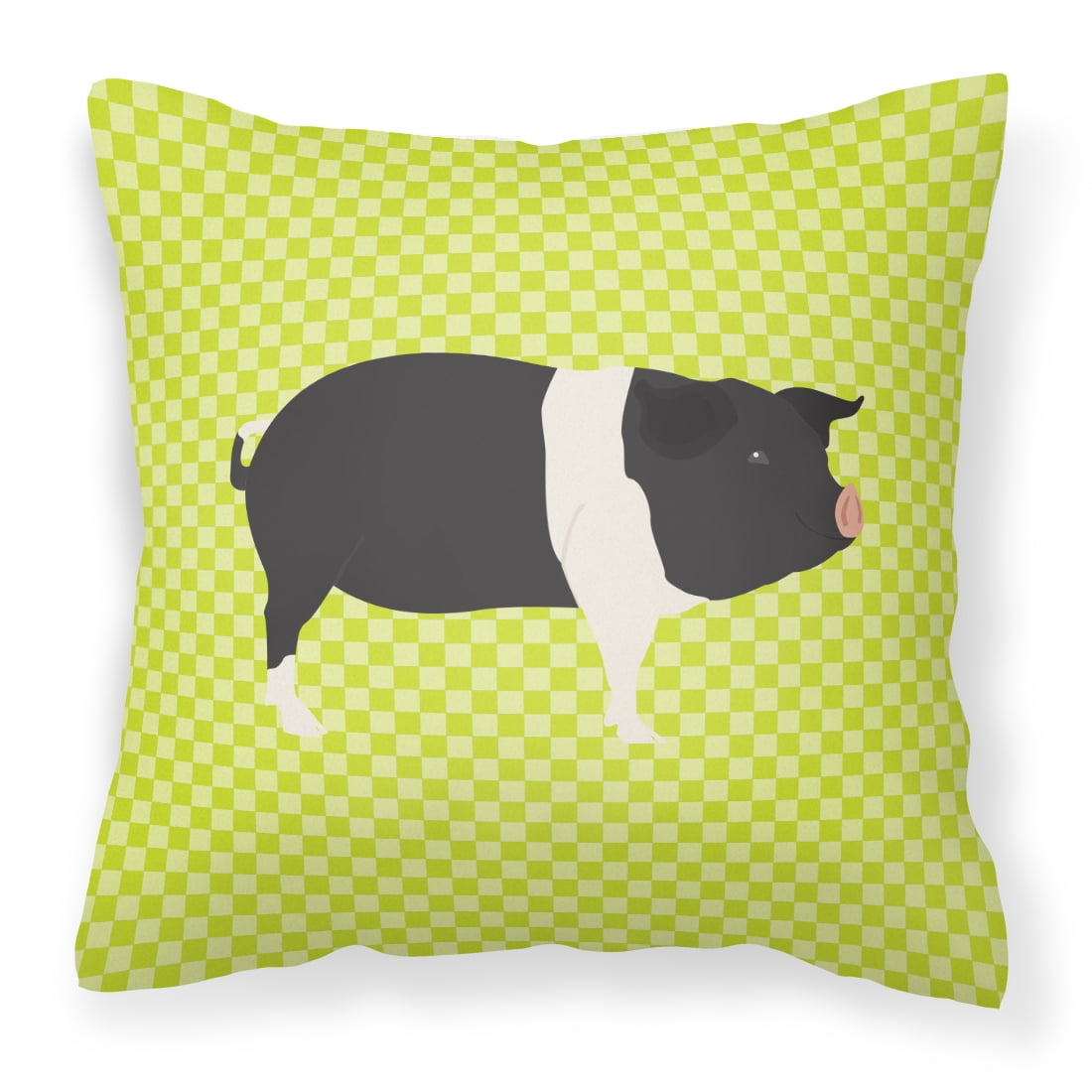 Picture of Carolines Treasures BB7765PW1414 Hampshire Pig Green Fabric Decorative Pillow, 14 x 14 in.