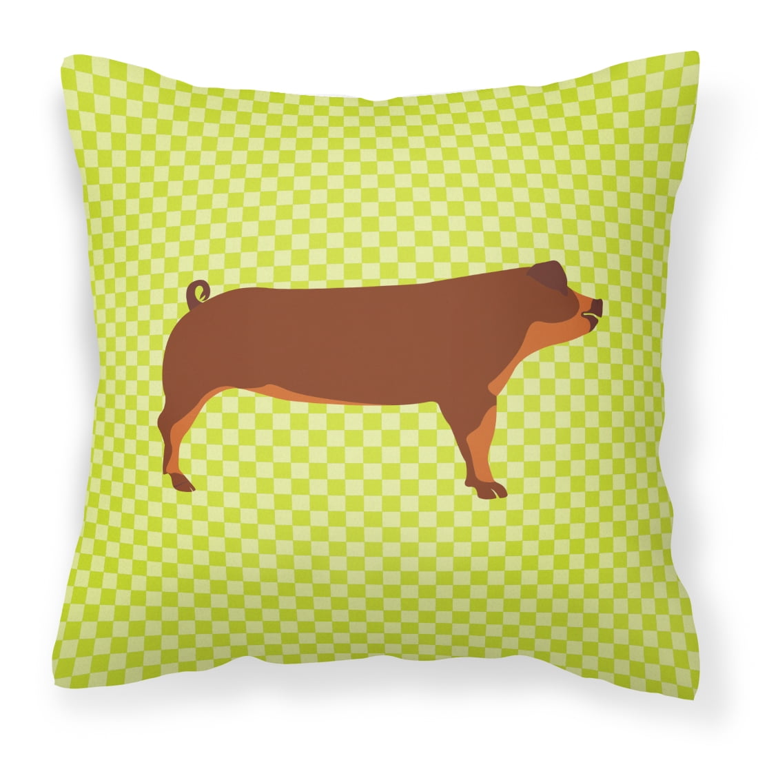 Duroc Pig Green Fabric Decorative Pillow - 14 x 14 in.