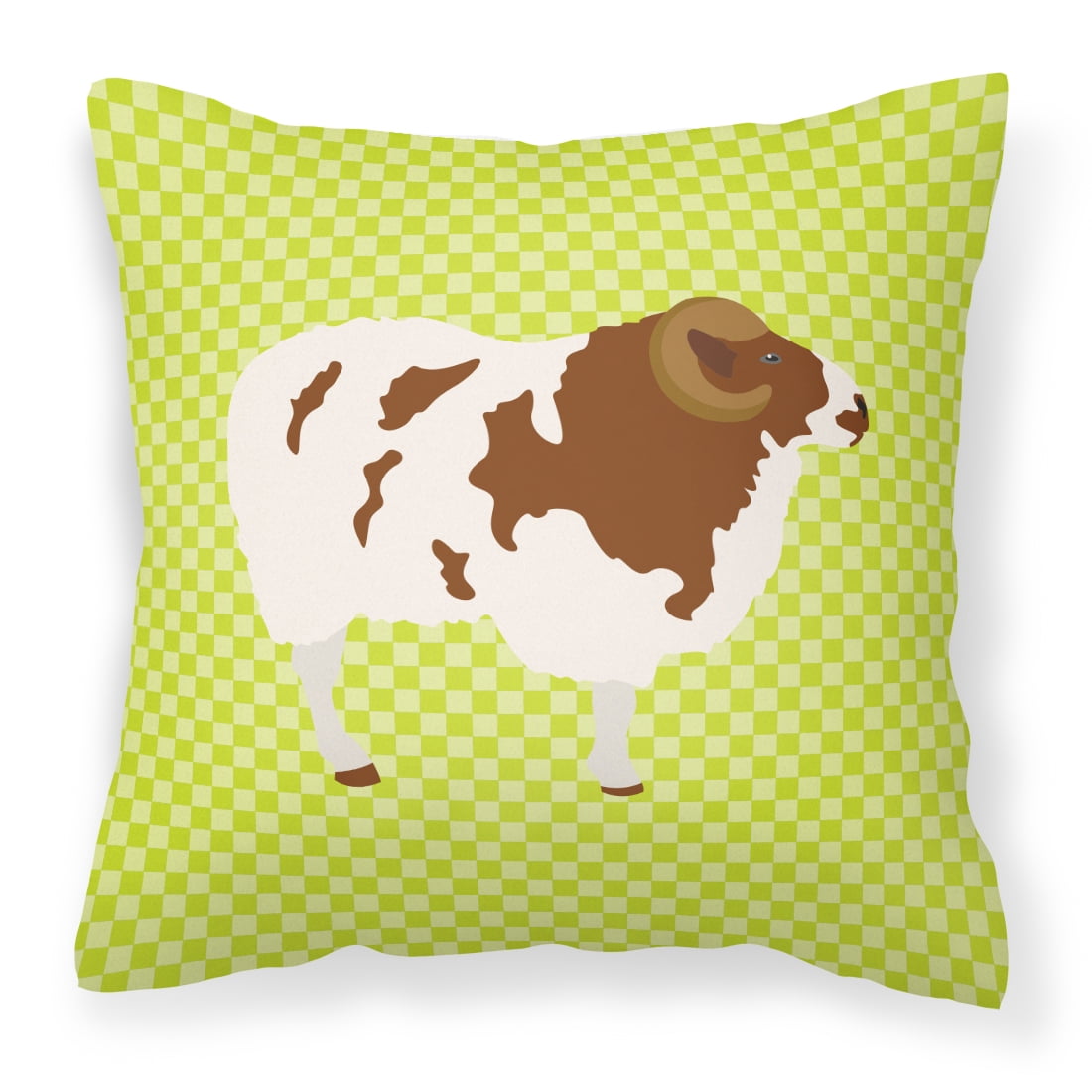 Jacob Sheep Green Fabric Decorative Pillow - 14 x 14 in.