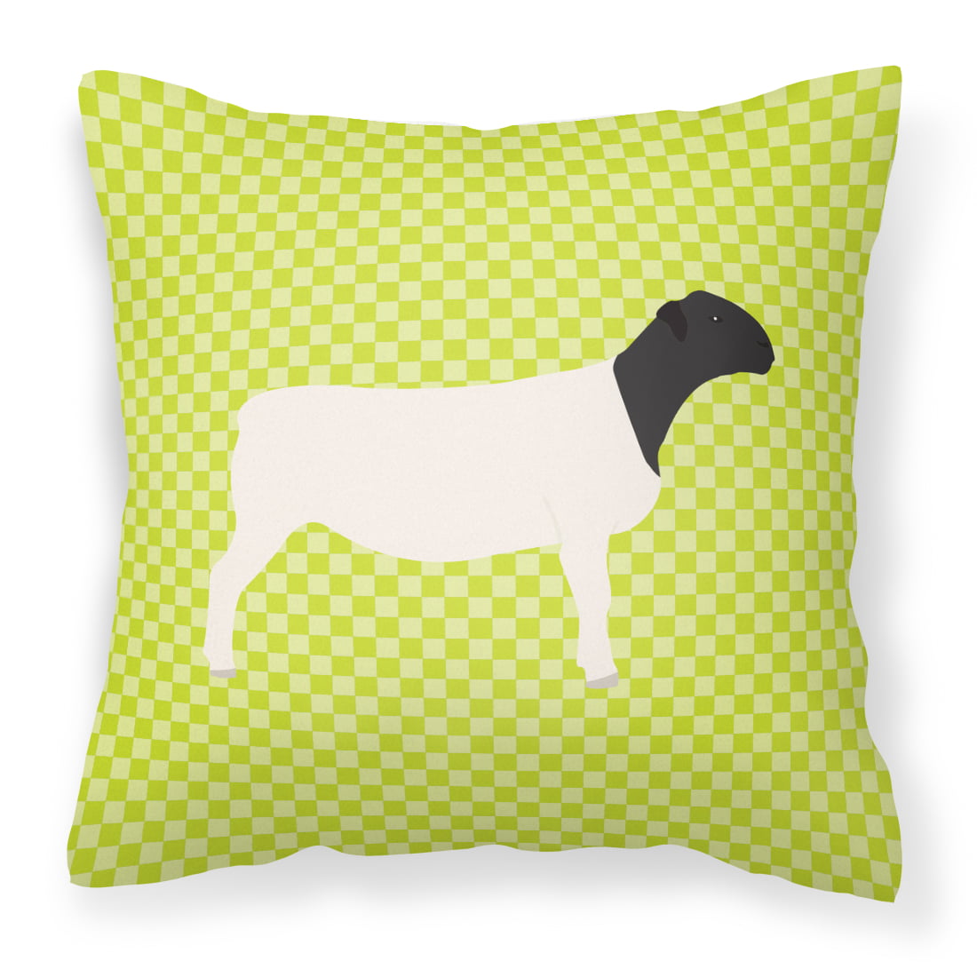 Dorper Sheep Green Fabric Decorative Pillow - 14 x 14 in.
