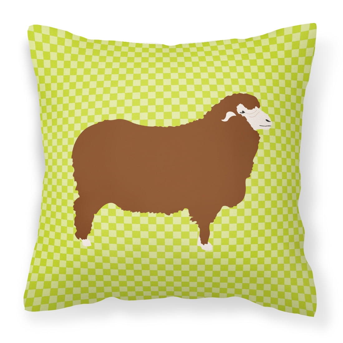Merino Sheep Green Fabric Decorative Pillow - 14 x 14 in.