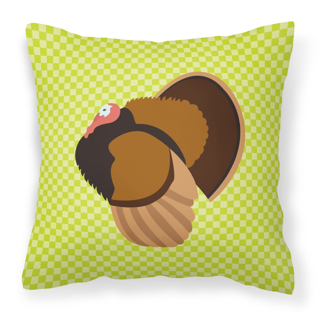 Bronze Turkey Green Fabric Decorative Pillow - 14 x 14 in.