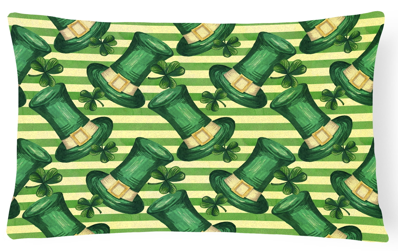 Watercolor St Patricks Day Leprechan Hat Canvas Fabric Decorative Pillow - 12 x 16 in.