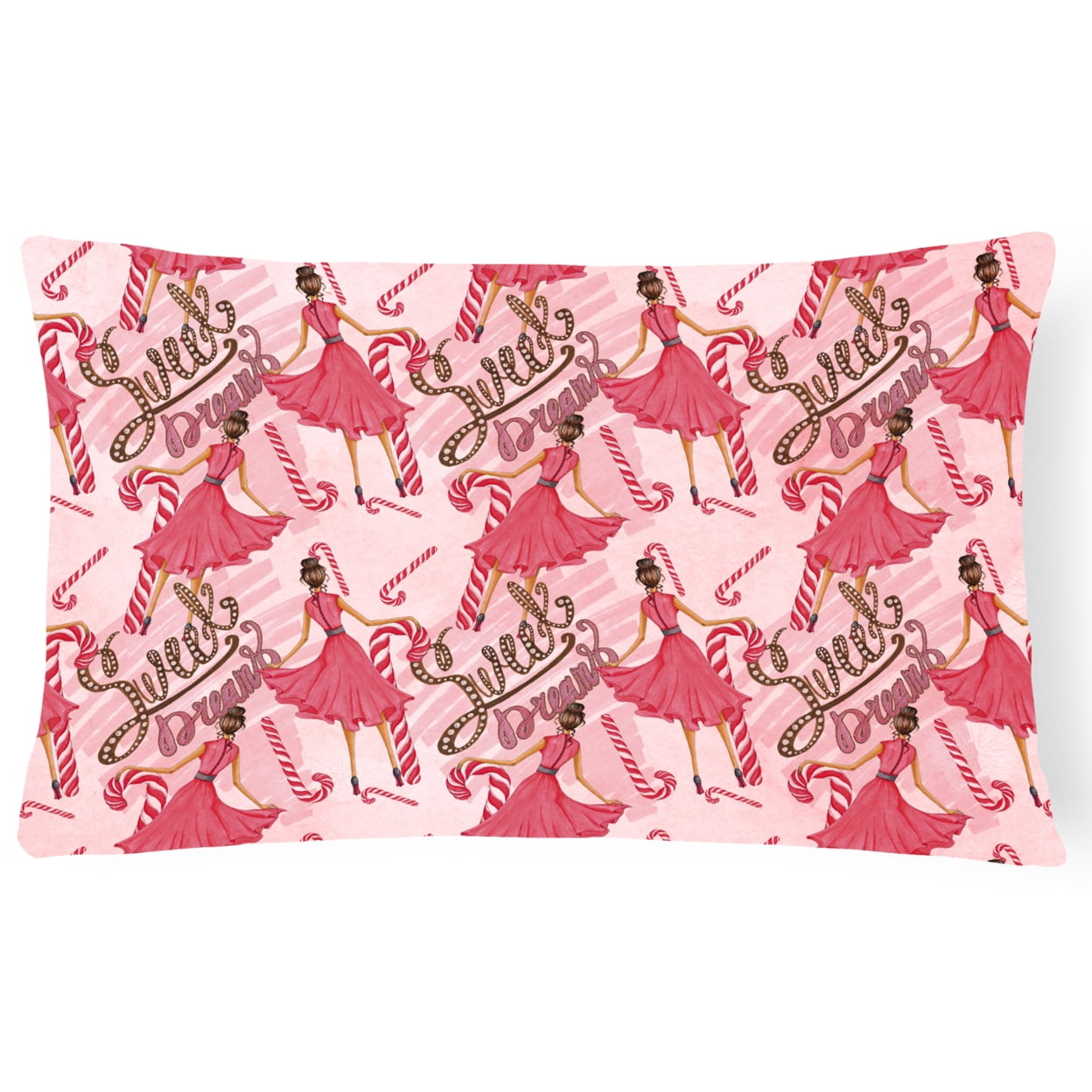 Watercolor Sweets Galore Canvas Fabric Decorative Pillow 12 x 16 in.