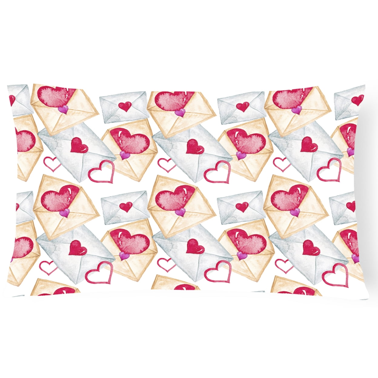 Watercolor Love Letters Canvas Fabric Decorative Pillow - 12 x 16 in.
