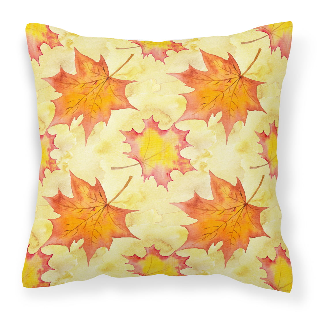 Fall Leaves Scattered Fabric Decorative Pillow - 14 x 14 in.