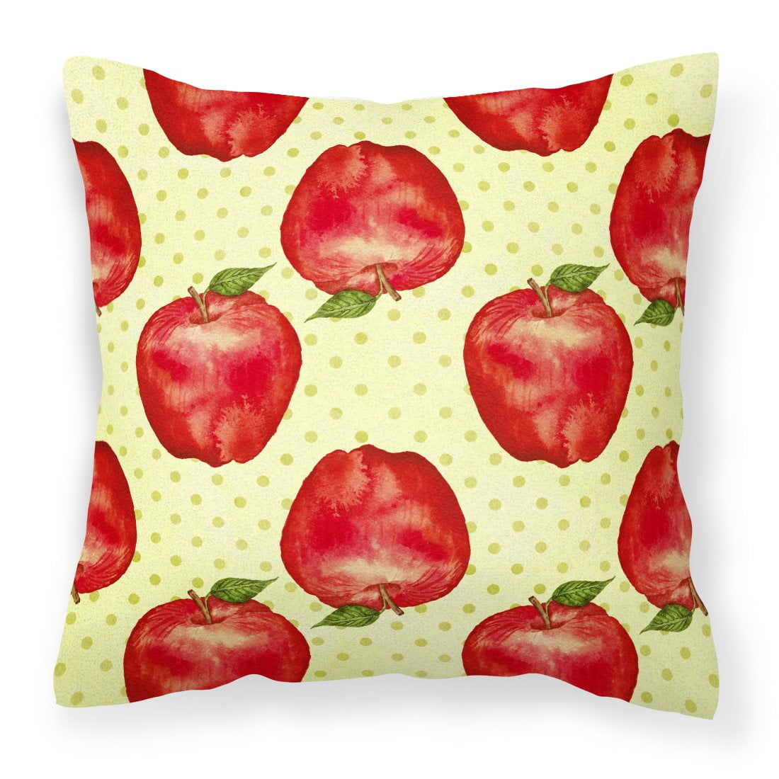 Watercolor Apples & Polkadots Fabric Decorative Pillow - 14 x 14 in.